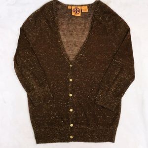 Tory Burch lightweight logo button cardigan